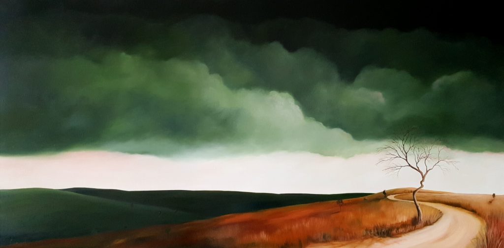  Original atmospheric landscape painting commissioned for Marley's House by Australian artist Lucinda Leveille