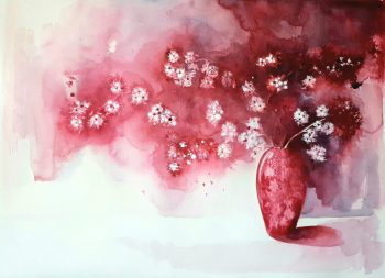 Gold Coast Art | Romantic red flowers -Lucinda's Studio | Art Classes Gold Coast | Lucinda Leveille Art | Watercolour | Original Art