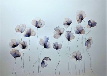 watercolour rendition of flowers in delicate feminine colours, Lucindas Studio, Lucinda Leveille Art