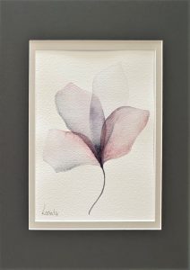 watercolour rendition of flowers in delicate feminine colours, Lucindas Studio, Lucinda Leveille Art