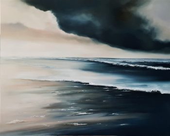 Lucinda's Studio | Lucinda Leveille Art | Painting | seascape | blues | large painting |statement art | seasape