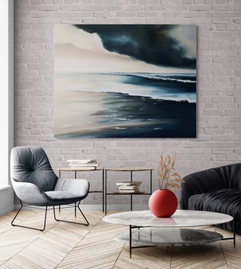 Lucinda's Studio | Lucinda Leveille Art | Painting | seascape | blues | large painting |statement art | seascape