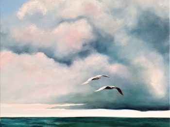 Gold Coast Art | Lucinda's Studio | Art Classes Gold Coast | Lucinda Leveille Art | Oil Painting| birds | sea | sky | | Original Art