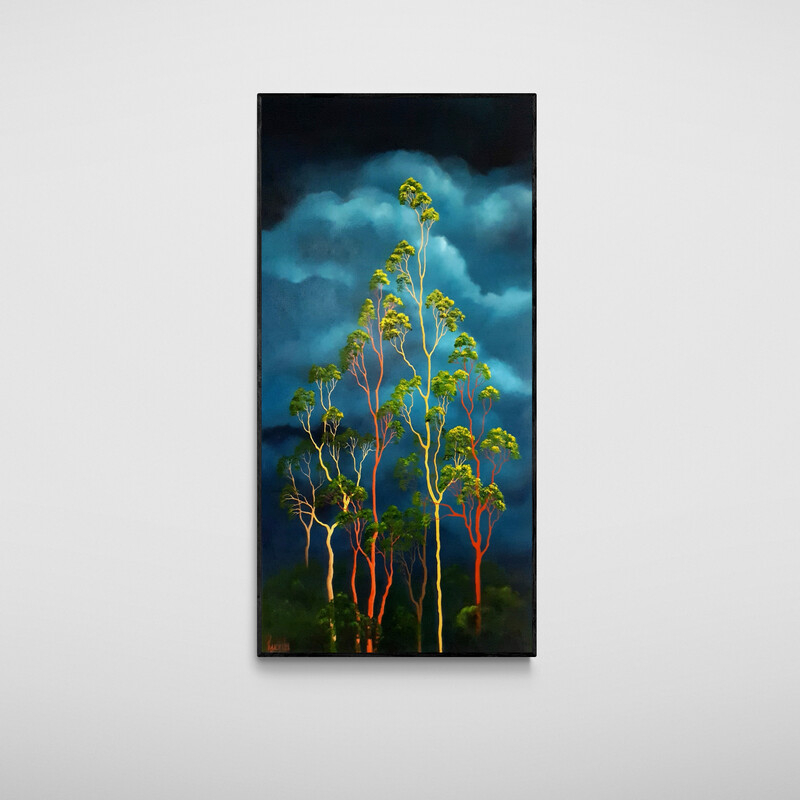 Australian Gum tree landscape by Lucinda Leveille with clouds, light and stillness