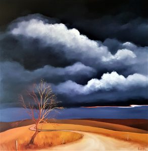 Lucinda Leveille Art | Lucindas Studio | painting | trees | skies | clouds | Gold Coast | Australian artist | the road series