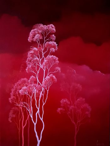 Lucinda Leveille Art | Lucinda's Studio | Above The Canopy | skies | trees | colour | gold coast artist | Australian art | Australian artist