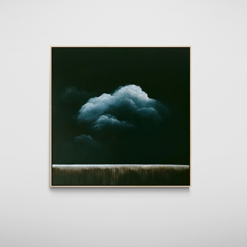 contemporary night cloudscape painting focused on vast skies and stillness by Queensland artist Lucinda Leveille