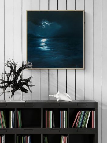 Lucinda Leveille Art | Lucinda's Studio | Brisbane Art | Australian Artist | Gold Coast Artist | Online Gallery | seascapes | beach | ocean | clouds | moonlight