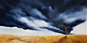 Lucinda Leveille Art | Lucinda's Studio | Brisbane Art | Australian Artist | Gold Coast Artist | Online Gallery | red road | Australian landscape | gum trees | road