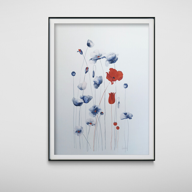 abstract floral watercolour painting by Lucinda Leveille
