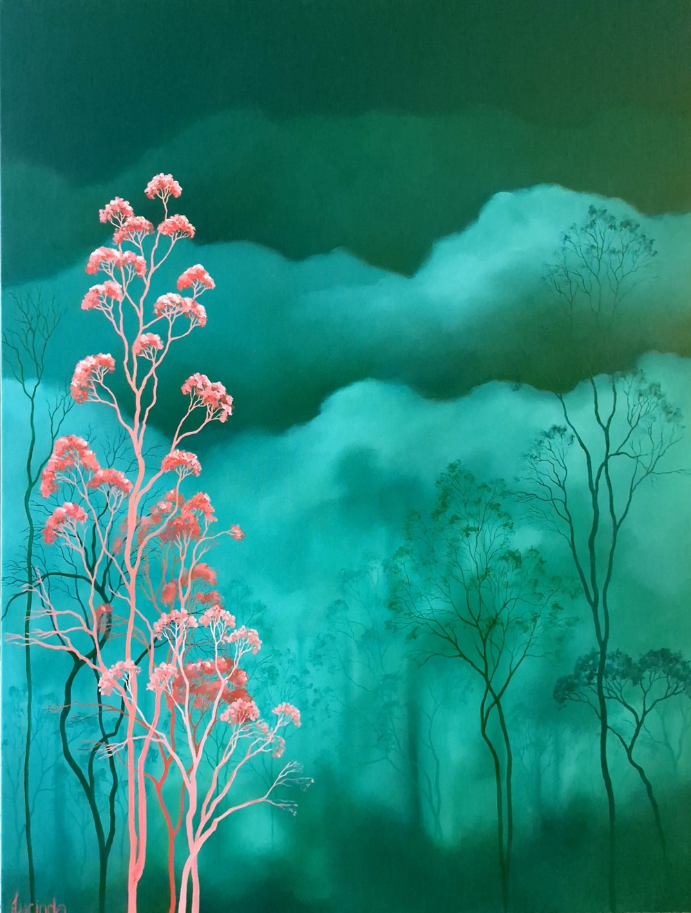 Lucinda Leveille Art | Lucinda's Studio | Brisbane Art | Australian Artist | Gold Coast Artist | Online Gallery | clouds | Australian landscape | gum trees | home art | decor | home art | above the canopy