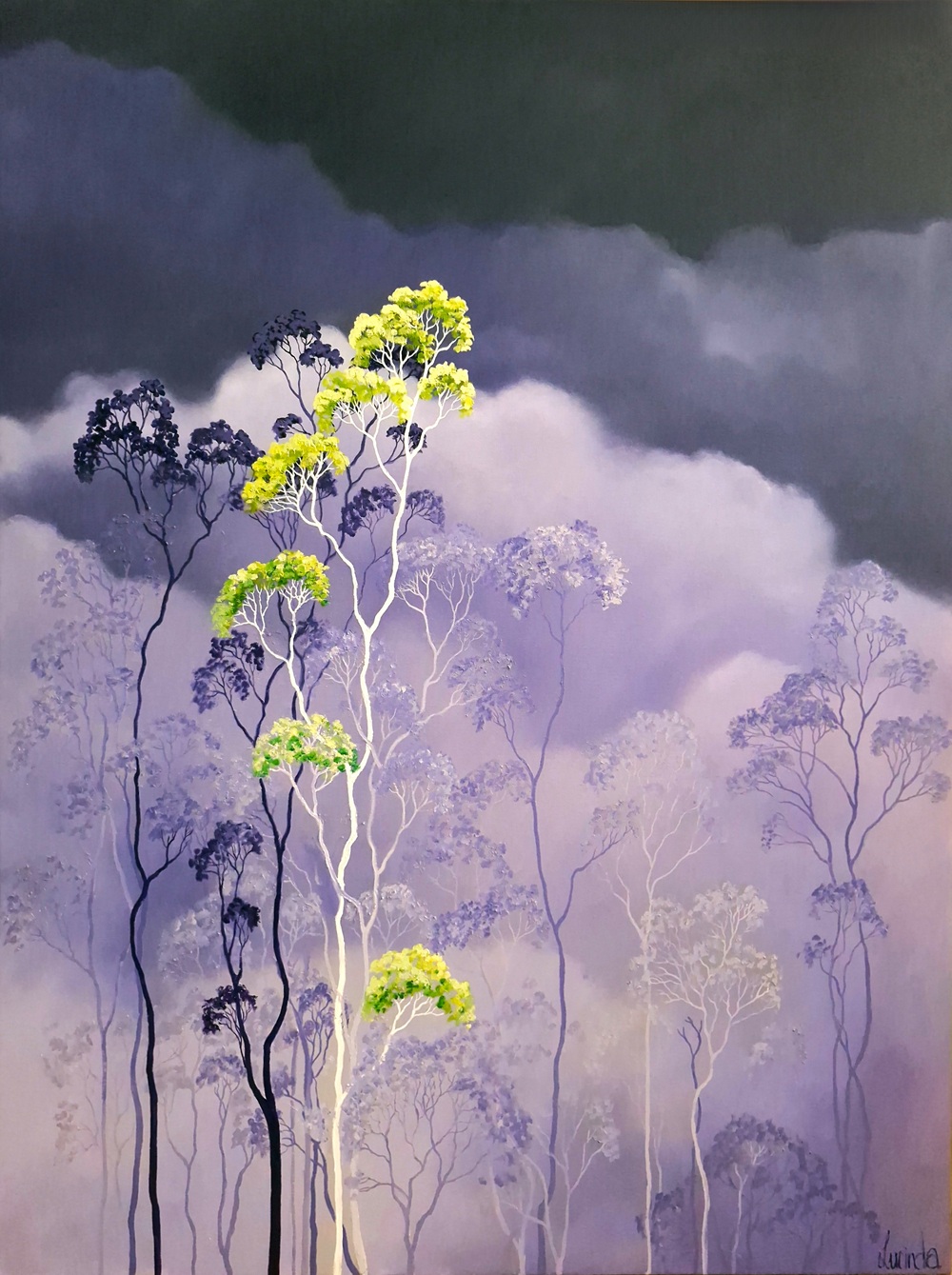 Lucinda Leveille Art | Lucinda's Studio | Brisbane Art | Australian Artist | Gold Coast Artist | Online Gallery | clouds | Australian landscape | gum trees | home art | decor | home art | above the canopy