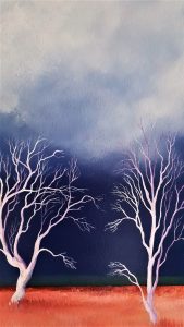 Lucinda Leveille Art | Lucinda's Studio | Brisbane Art | Australian Artist | Gold Coast Artist | Online Gallery | clouds | Australian landscape | gum trees | home art | decor