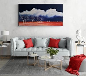 Lucinda Leveille Art | Lucinda's Studio | Brisbane Art | Australian Artist | Gold Coast Artist | Online Gallery | clouds | Australian landscape | gum trees | home art | decor
