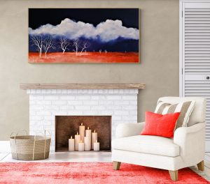 Lucinda Leveille Art | Lucinda's Studio | Brisbane Art | Australian Artist | Gold Coast Artist | Online Gallery | clouds | Australian landscape | gum trees | home art | decor