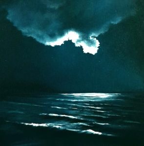 Lucinda Leveille Art | Lucinda's Studio | Brisbane Art | Australian Artist | Gold Coast Artist | Online Gallery | seascapes | beach | ocean | clouds | moonlight