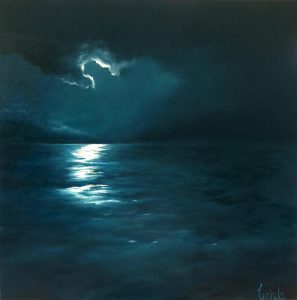 Lucinda Leveille Art | Lucinda's Studio | Brisbane Art | Australian Artist | Gold Coast Artist | Online Gallery | seascapes | beach | ocean | clouds | moonlight