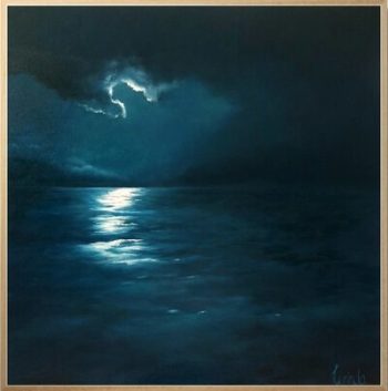 Lucinda Leveille Art | Lucinda's Studio | Brisbane Art | Australian Artist | Gold Coast Artist | Online Gallery | seascapes | beach | ocean | clouds | moonlight