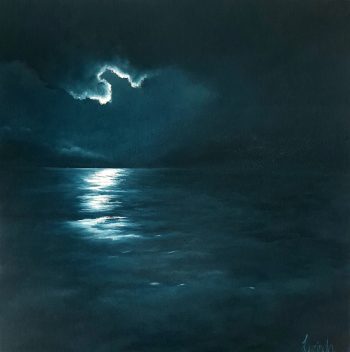 Lucinda Leveille Art | Lucinda's Studio | Brisbane Art | Australian Artist | Gold Coast Artist | Online Gallery | seascapes | beach | ocean | clouds | moonlight