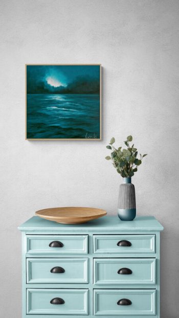 Lucinda Leveille Art | Lucinda's Studio | Brisbane Art | Australian Artist | Gold Coast Artist | Online Gallery | seascapes | beach | ocean | clouds | moonlight