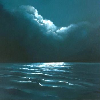 Lucinda Leveille Art | Lucinda's Studio | Brisbane Art | Australian Artist | Gold Coast Artist | Online Gallery | seascapes | beach | ocean | clouds | moonlight