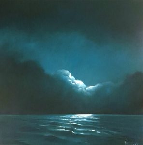 Lucinda Leveille Art | Lucinda's Studio | Brisbane Art | Australian Artist | Gold Coast Artist | Online Gallery | seascapes | beach | ocean | clouds | moonlight