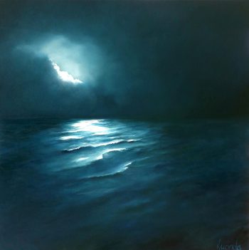 Lucinda Leveille Art | Lucinda's Studio | Brisbane Art | Australian Artist | Gold Coast Artist | Online Gallery | seascapes | beach | ocean | clouds | moonlight