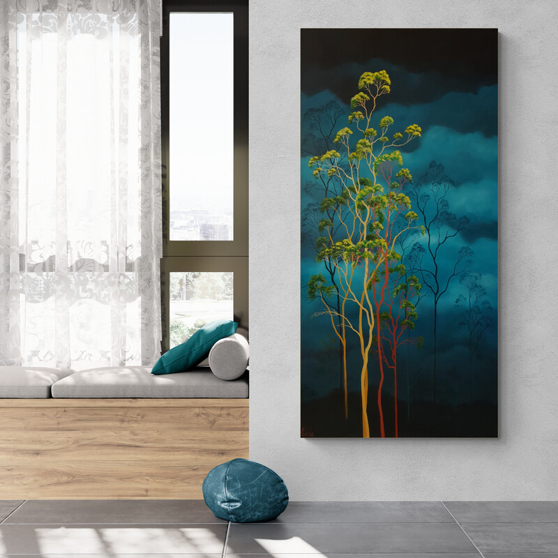 Lucinda Leveille Art | Lucinda's Studio | Brisbane Art | Australian Artist | Gold Coast Artist | Online Gallery | clouds | Australian landscape | gum trees | home art | decor | home art | above the canopy