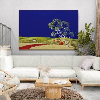 Lucinda Leveille Art | Lucinda's Studio | Brisbane Art | Australian Artist | Gold Coast Artist | Online Gallery | red road | Australian landscape | gum trees | road series