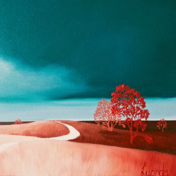 Lucinda Leveille Art | Lucinda's Studio | Brisbane Art | Australian Artist | Gold Coast Artist | Online Gallery | road | Australian landscape | gum trees | exploring the solitary | home inspiration