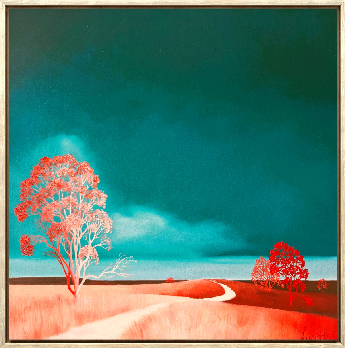 Lucinda Leveille Art | Lucinda's Studio | Brisbane Art | Australian Artist | Gold Coast Artist | Online Gallery | road | Australian landscape | gum trees | exploring the solitary | home inspiration