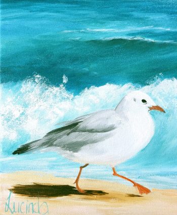 Lucinda Leveille Art | Lucinda's Studio | Brisbane Art | Australian Artist | Gold Coast Artist | Online Gallery | seascapes | beach | ocean | seagull