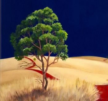 Lucinda Leveille Art | Lucinda's Studio | Brisbane Art | Australian Artist | Gold Coast Artist | Online Gallery | red road | Australian landscape | gum trees | road series