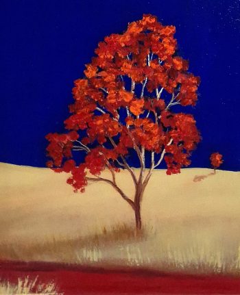 Lucinda Leveille Art | Lucinda's Studio | Brisbane Art | Australian Artist | Gold Coast Artist | Online Gallery | red road | Australian landscape | gum trees | road series