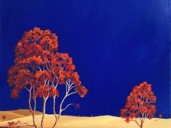 Lucinda Leveille Art | Lucinda's Studio | Brisbane Art | Australian Artist | Gold Coast Artist | Online Gallery | red road | Australian landscape | gum trees | road series