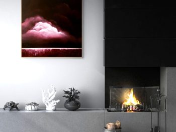 An atmospheric cloudscape painting inspired by the quiet drama of weather. Layers of cloud, light and open sky create a contemplative Australian landscape that explores stillness, distance and the emotional presence of place.