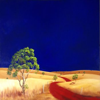 Lucinda Leveille Art | Lucinda's Studio | Brisbane Art | Australian Artist | Gold Coast Artist | Online Gallery | red road | Australian landscape | gum trees | road series