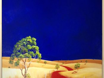 Lucinda Leveille Art | Lucinda's Studio | Brisbane Art | Australian Artist | Gold Coast Artist | Online Gallery | red road | Australian landscape | gum trees | road series