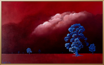 Lucinda Leveille Art | Lucinda's Studio | Brisbane Art | Australian Artist | Gold Coast Artist | Online Gallery | trees | Australian landscape | clouds | exploring the solitary | ready to hang | framed