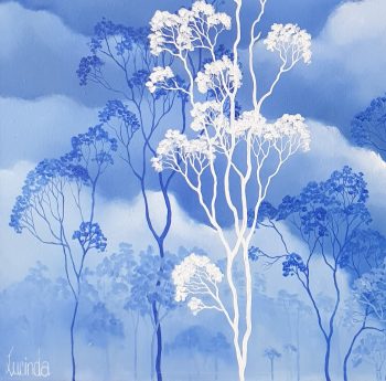 Lucinda Leveille Art | Lucinda's Studio | Brisbane Art | Australian Artist | Gold Coast Artist | Online Gallery | clouds | Australian landscape | gum trees | home art | decor | home art | above the canopy | Australian landscape painting | Gold Coast artist