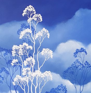 Lucinda Leveille Art | Lucinda's Studio | Brisbane Art | Australian Artist | Gold Coast Artist | Online Gallery | clouds | Australian landscape | gum trees | home art | decor | home art | above the canopy | Australian landscape painting | Gold Coast artist