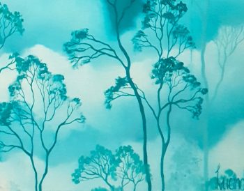 Lucinda Leveille Art | Lucinda's Studio | Brisbane Art | Australian Artist | Gold Coast Artist | Online Gallery | clouds | Australian landscape | gum trees | home art | decor | home art | above the canopy | Australian landscape painting | Gold Coast artist