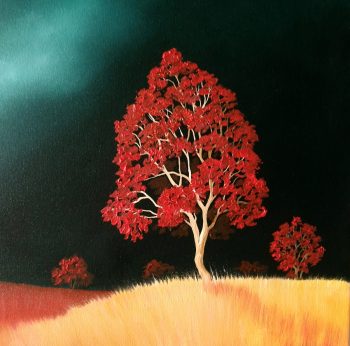 Lucinda Leveille Art | Lucinda's Studio | Brisbane Art | Australian Artist | Gold Coast Artist | Online Gallery | trees | Australian landscape | clouds | exploring the solitary | ready to hang | framed