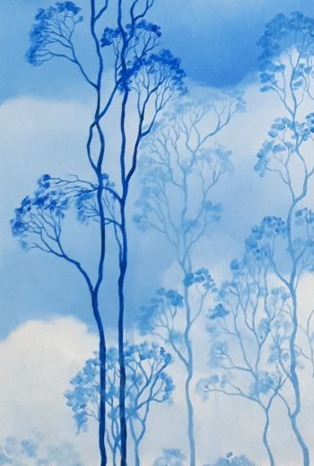 Lucinda Leveille Art | Lucinda's Studio | Brisbane Art | Australian Artist | Gold Coast Artist | Online Gallery | clouds | Australian landscape | gum trees | home art | decor | home art | above the canopy | Australian landscape painting | Gold Coast artist