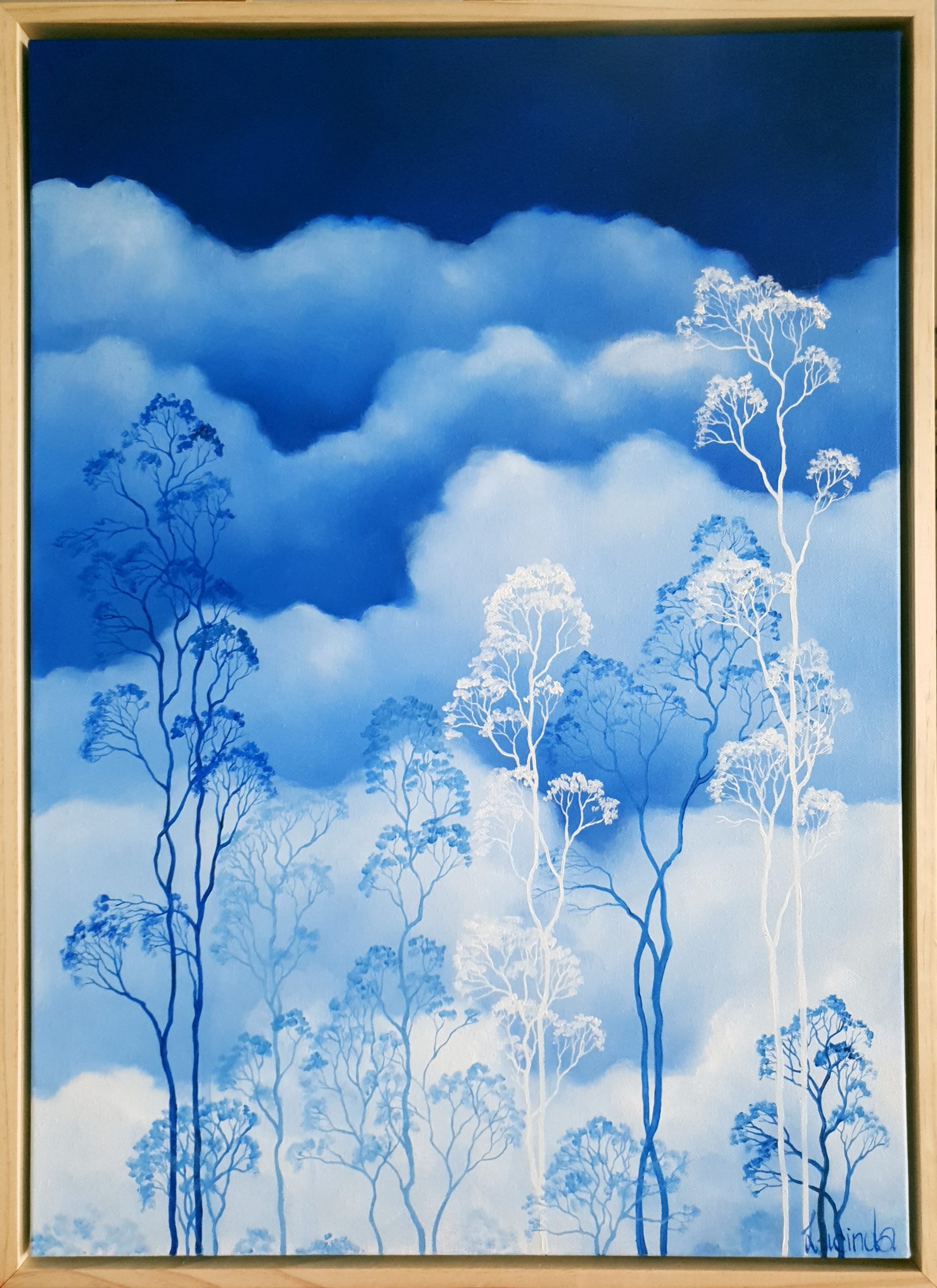 Lucinda Leveille Art | Lucinda's Studio | Brisbane Art | Australian Artist | Gold Coast Artist | Online Gallery | clouds | Australian landscape | gum trees | home art | decor | home art | above the canopy | Australian landscape painting | Gold Coast artist