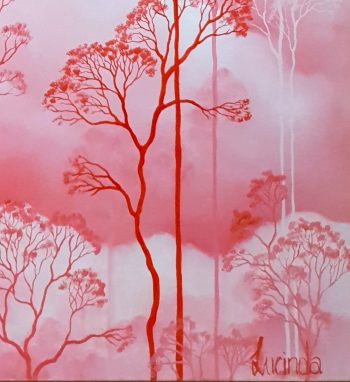 Lucinda Leveille Art | Lucinda's Studio | Brisbane Art | Australian Artist | Gold Coast Artist | Online Gallery | clouds | Australian landscape | gum trees | home art | decor | home art | above the canopy | Australian landscape painting | Gold Coast artist