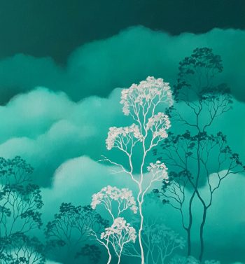 Lucinda Leveille Art | Lucinda's Studio | Brisbane Art | Australian Artist | Gold Coast Artist | Online Gallery | clouds | Australian landscape | gum trees | home art | decor | home art | above the canopy | Australian landscape painting | Gold Coast artist