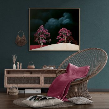 Lucinda Leveille Art | Lucinda's Studio | Brisbane Art | Australian Artist | Gold Coast Artist | Online Gallery | trees | Australian landscape | clouds | exploring the solitary | ready to hang | framed