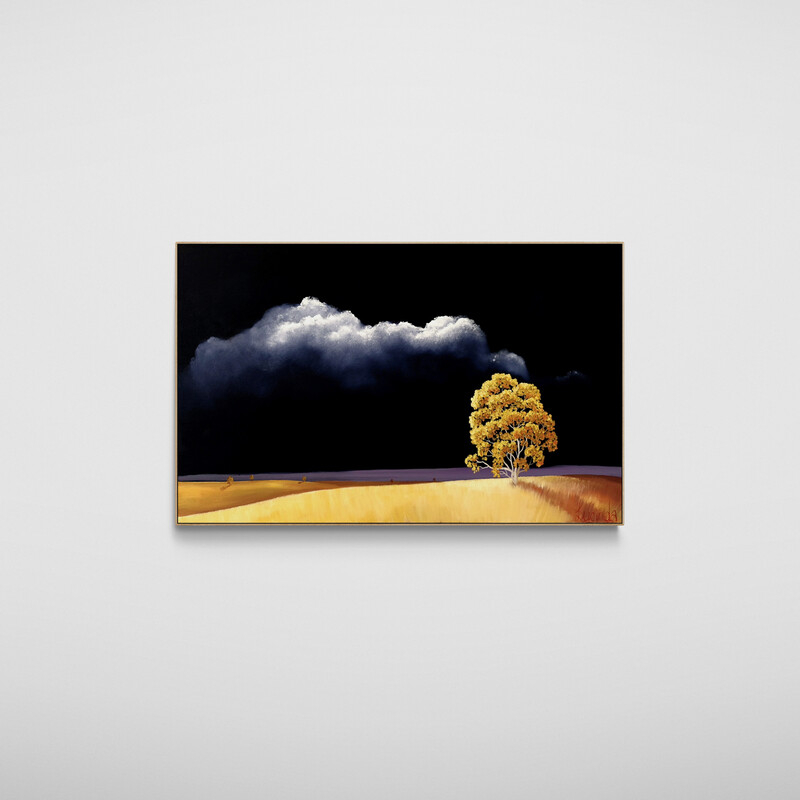 Atmospheric Australian tree landscape painting