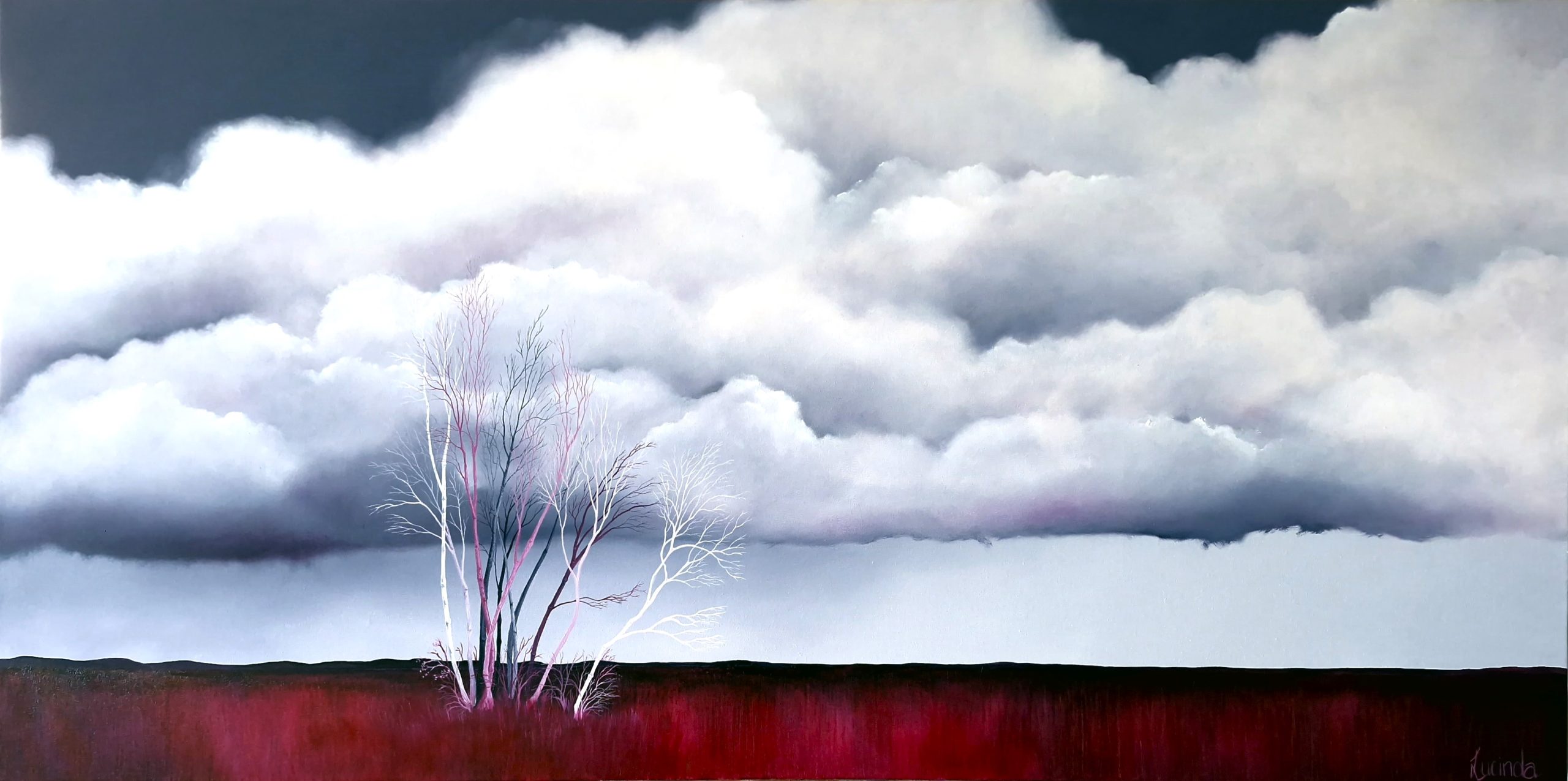 Lucinda Leveille Art | Lucinda's Studio | Brisbane Art | Australian Artist | Gold Coast Artist | Online Gallery | trees | Australian landscape | clouds | exploring the solitary | ready to hang